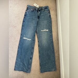 ZARA High-rise Wide-leg Jeans (size 8)